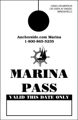 Marina Visitor Pass, Mirror Hang Tag (sku: 200005)