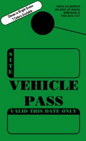 IN STOCK Non-Personalized Campground Vehicle Pass. Mirror Hang Tags (sku: 200002)