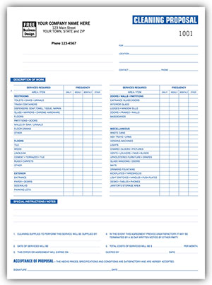 Cleaning Proposal Form 8.5 x 11 (sku: 100004)