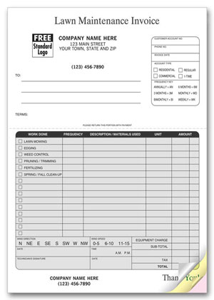 Landscaping & Lawn Maintenance Work Order 8.5 x 11 (sku: 100023)