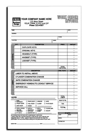 Locksmith Work Order Invoice 8.5 x 11 (sku: 100031)