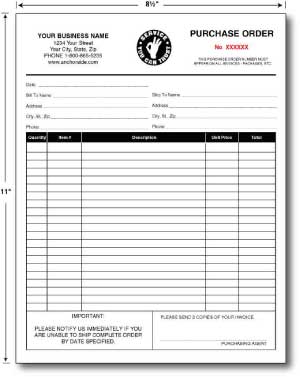 Carbonless Purchase Orders 8.5 x 11 (sku: 100011)